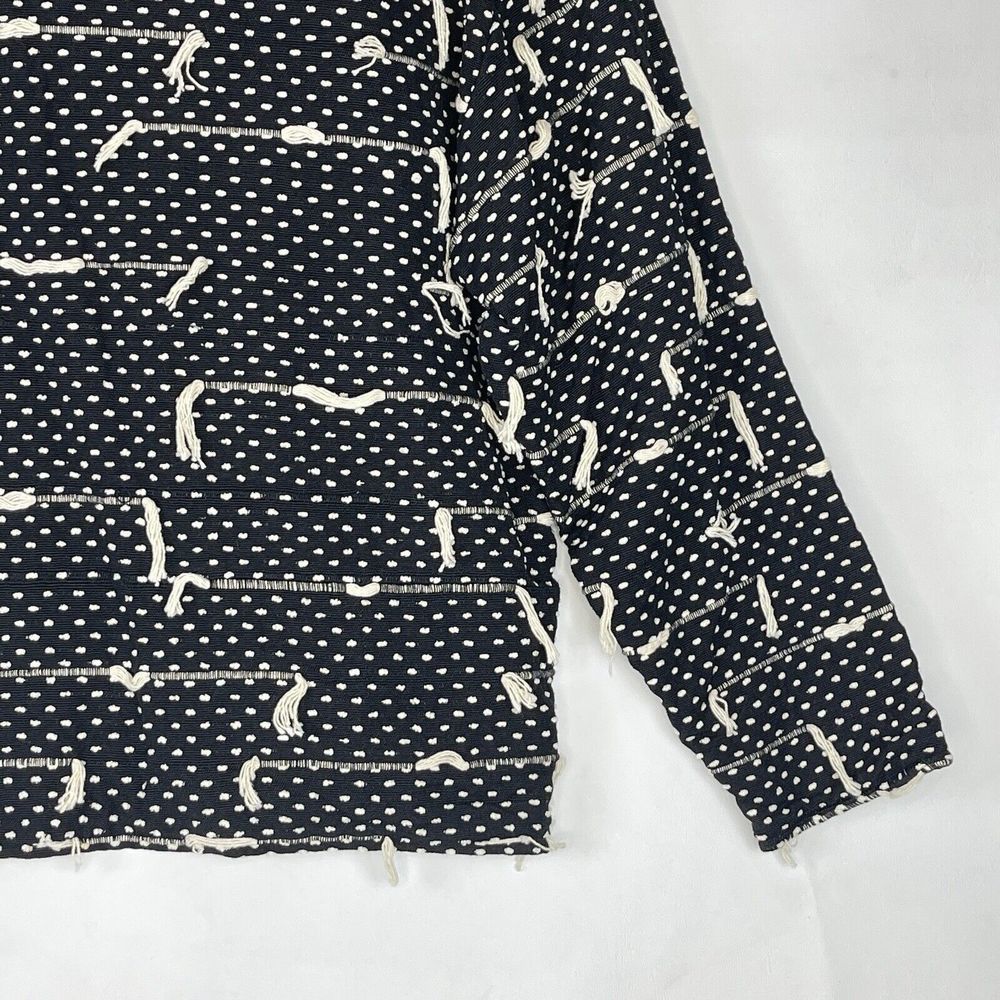 1980s VTG Women’s Jacket size L New Directions Black Textured Abstract Tassel - Picture 13 of 15